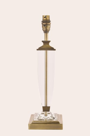Laura Ashley Carson Antique Brass Crystal Medium Table Lamp Base