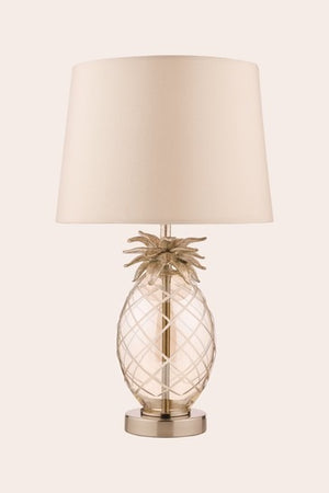 Laura Ashley Pineapple Cut Glass Table Lamp with Large Shade