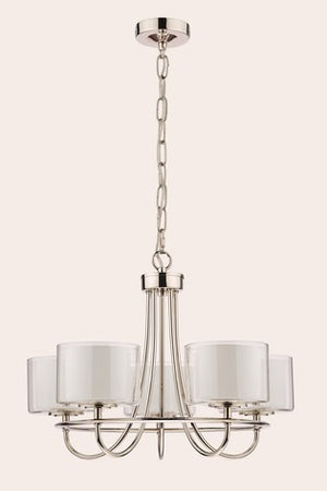 Laura Ashley Southwell 5 Light Chandelier and Glass Shades